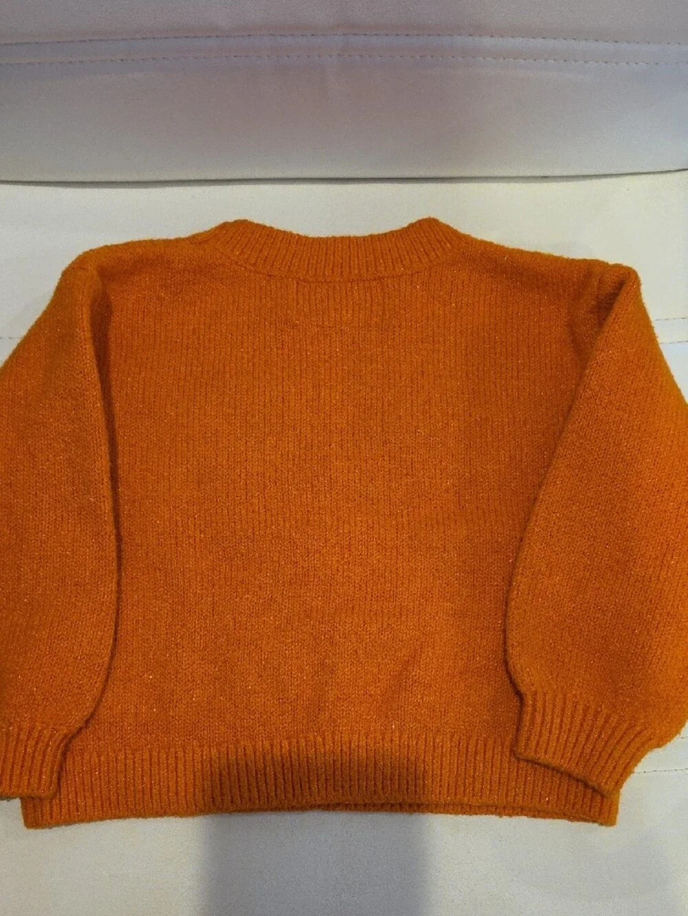 Old Navy Orange Knit Pumpkin Face Sweater, Size 2T